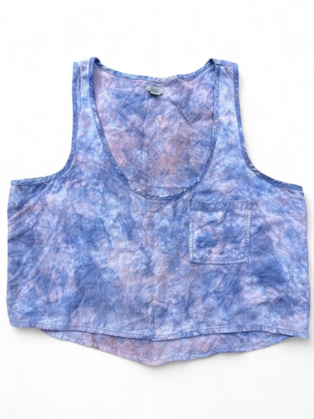 Urban Outfitters Tie-Dye Crop Top | Oversized Periwinkle Mauve Acid Wash | Sz S